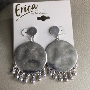 Erica by Erica Lyons cute silver tone earrings. New.